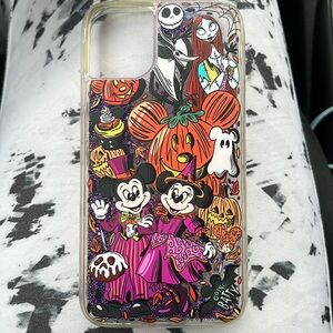 Mickey and Minne Halloween phone case with moving glitter